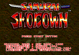 Samurai Shodown Title Screen
